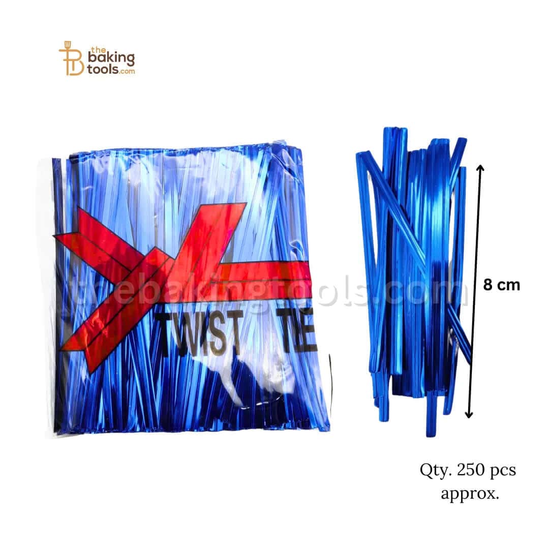 Ribbon Aluminium Twist Ties - Blue Colour | Pack of 250 Pcs Approx. - thebakingtools.com