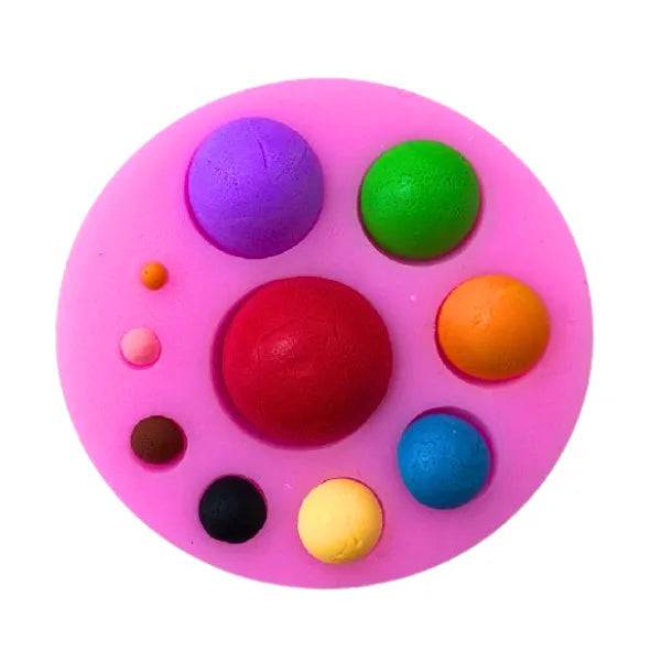 Round Shape Silicone Fondant Gum Paste Mould - thebakingtools.com