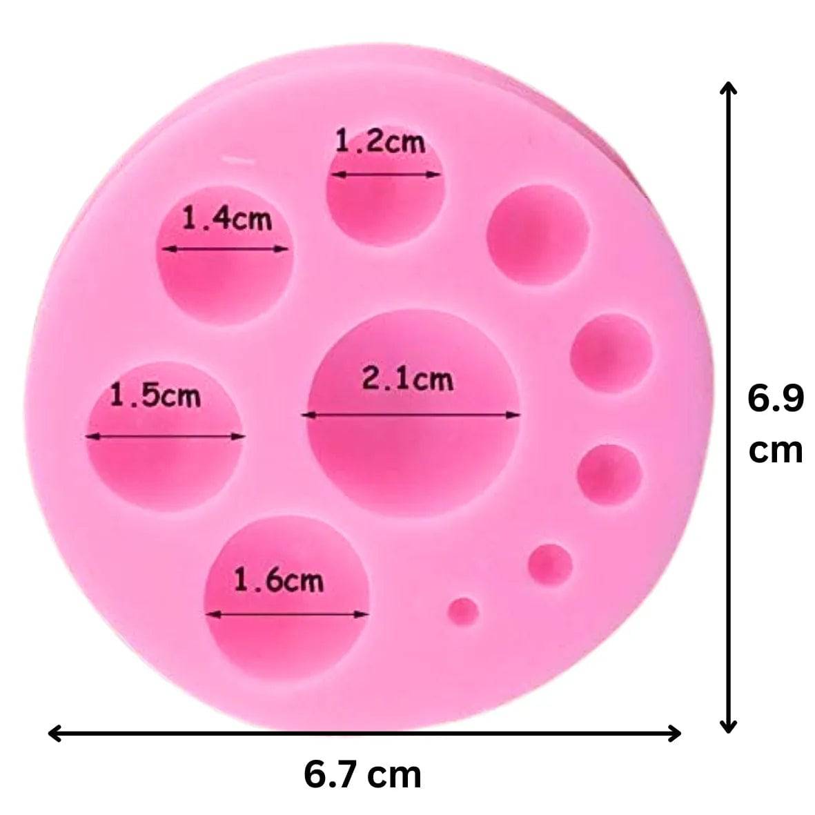 Round Shape Silicone Fondant Gum Paste Mould - thebakingtools.com