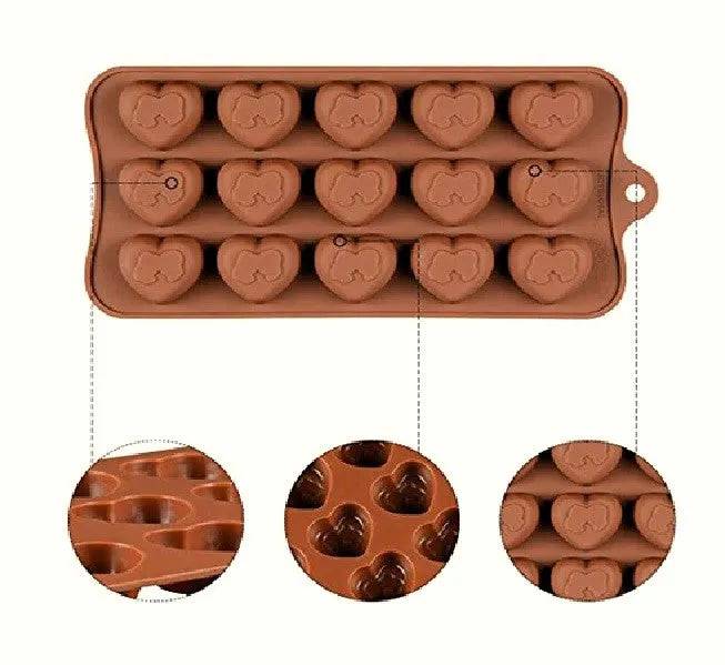 Silicon Heart Couple Chocolate Mould - thebakingtools.com