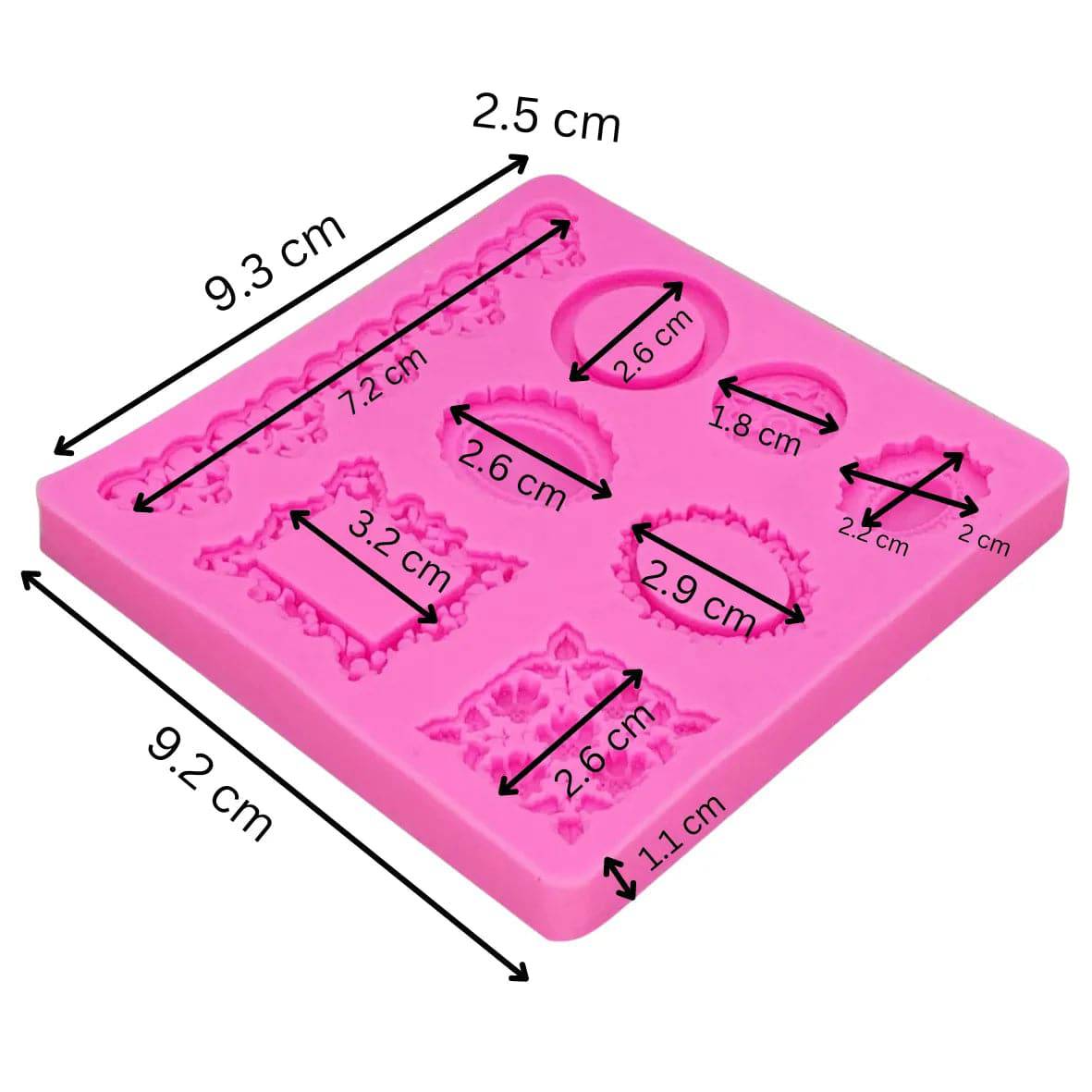 Silicone Fondant Gum Paste Mould - Photo Frame - thebakingtools.com