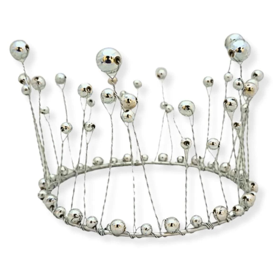 Silver Pearl Crown Cake Topper - thebakingtools.com