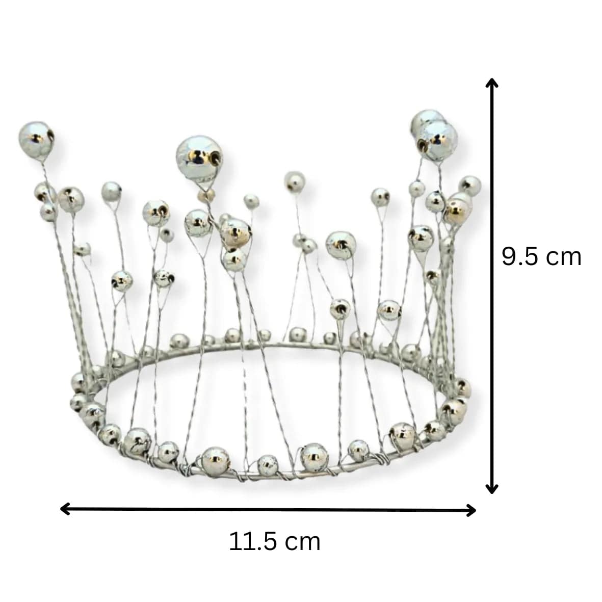 Silver Pearl Crown Cake Topper - thebakingtools.com