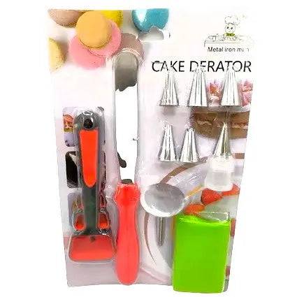 Silver Plastic + Stainless Steel 10 Pcs Cake Decorator Set - thebakingtools.com