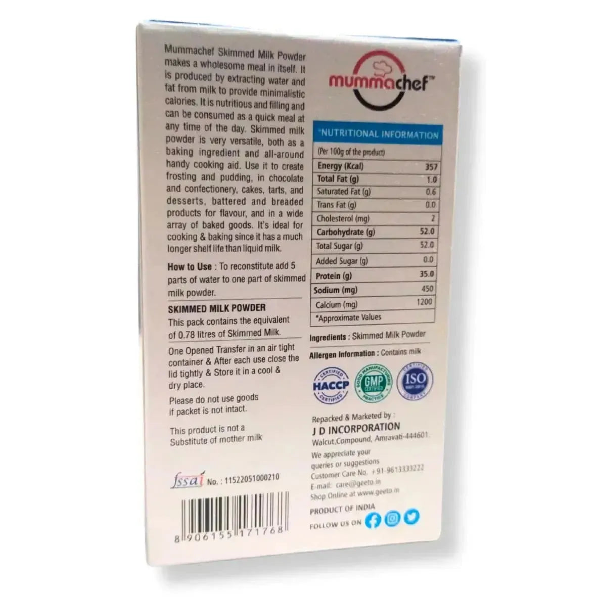 Skimmed Milk Powder 75 Grams | Mummachef Skimmed Milk Powder - thebakingtools.com