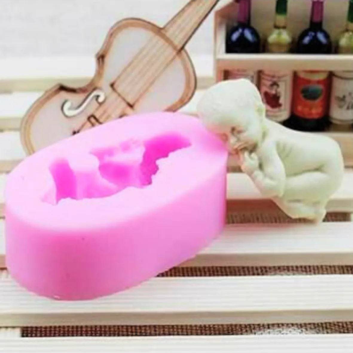 Sleeping Baby Medium Silicone Fondant Gum Paste Mould - thebakingtools.com