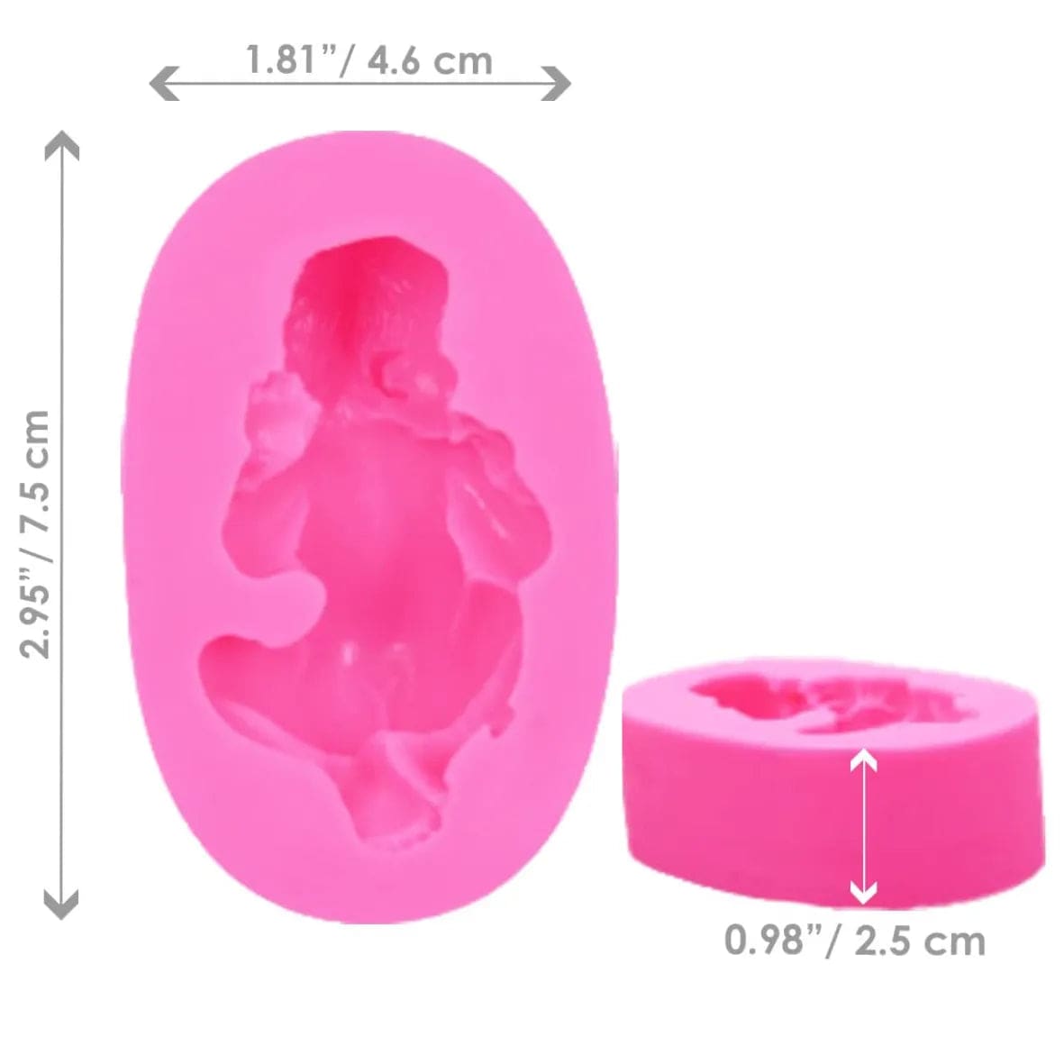 Sleeping Baby Medium Silicone Fondant Gum Paste Mould - thebakingtools.com