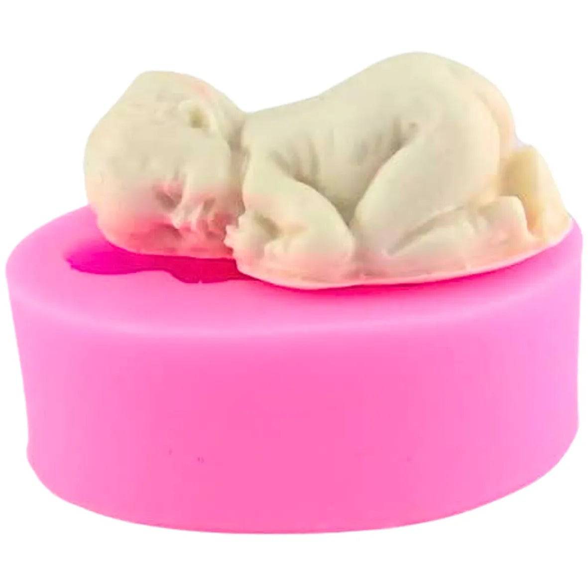 Sleeping Baby Small Silicone Fondant Gum Paste Mould - thebakingtools.com