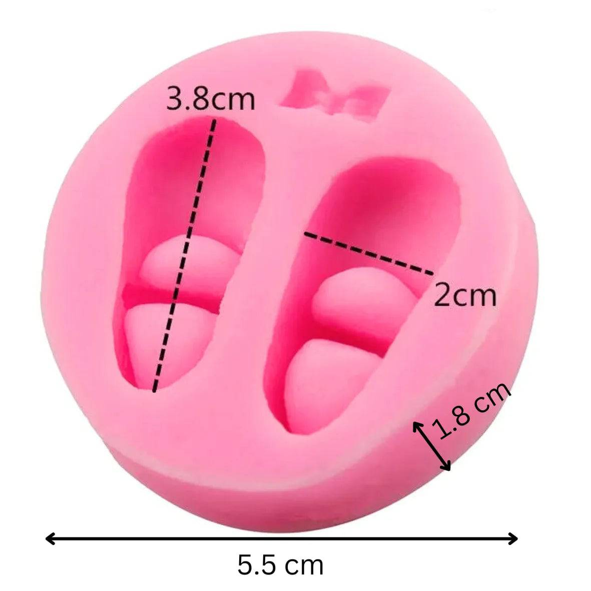 Small Baby Shoes Silicone Fondant Gum Paste Mould - thebakingtools.com