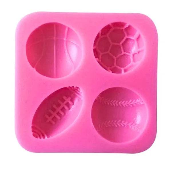 Sports Balls - Silicone Fondant Gum Paste Mould - thebakingtools.com