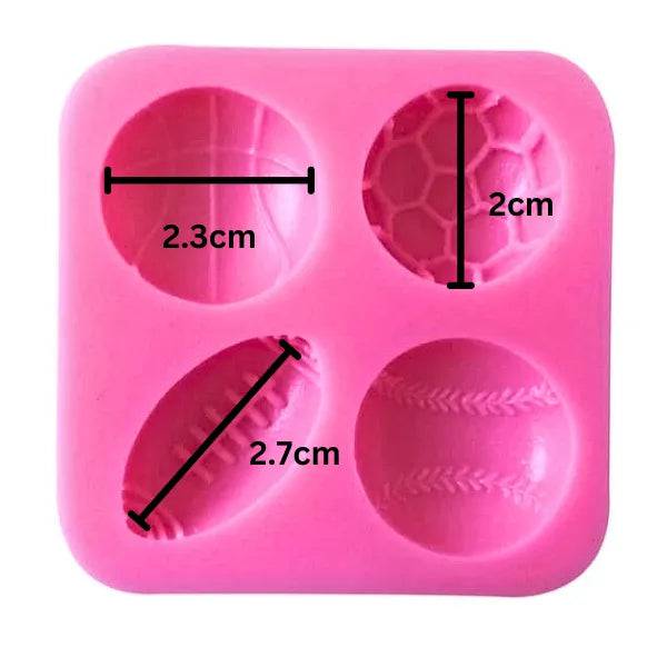 Sports Balls - Silicone Fondant Gum Paste Mould - thebakingtools.com