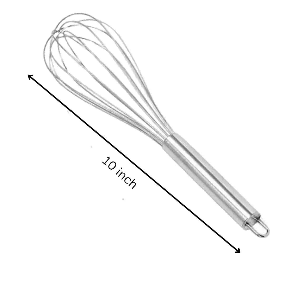 Hand Whisk Rake 10 Inch Kitchen Stainless Steel Balloon Whisk Multiuse
