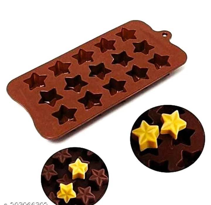 Star Shape Silicon Chocolate Mould-15 Cavity - thebakingtools.com