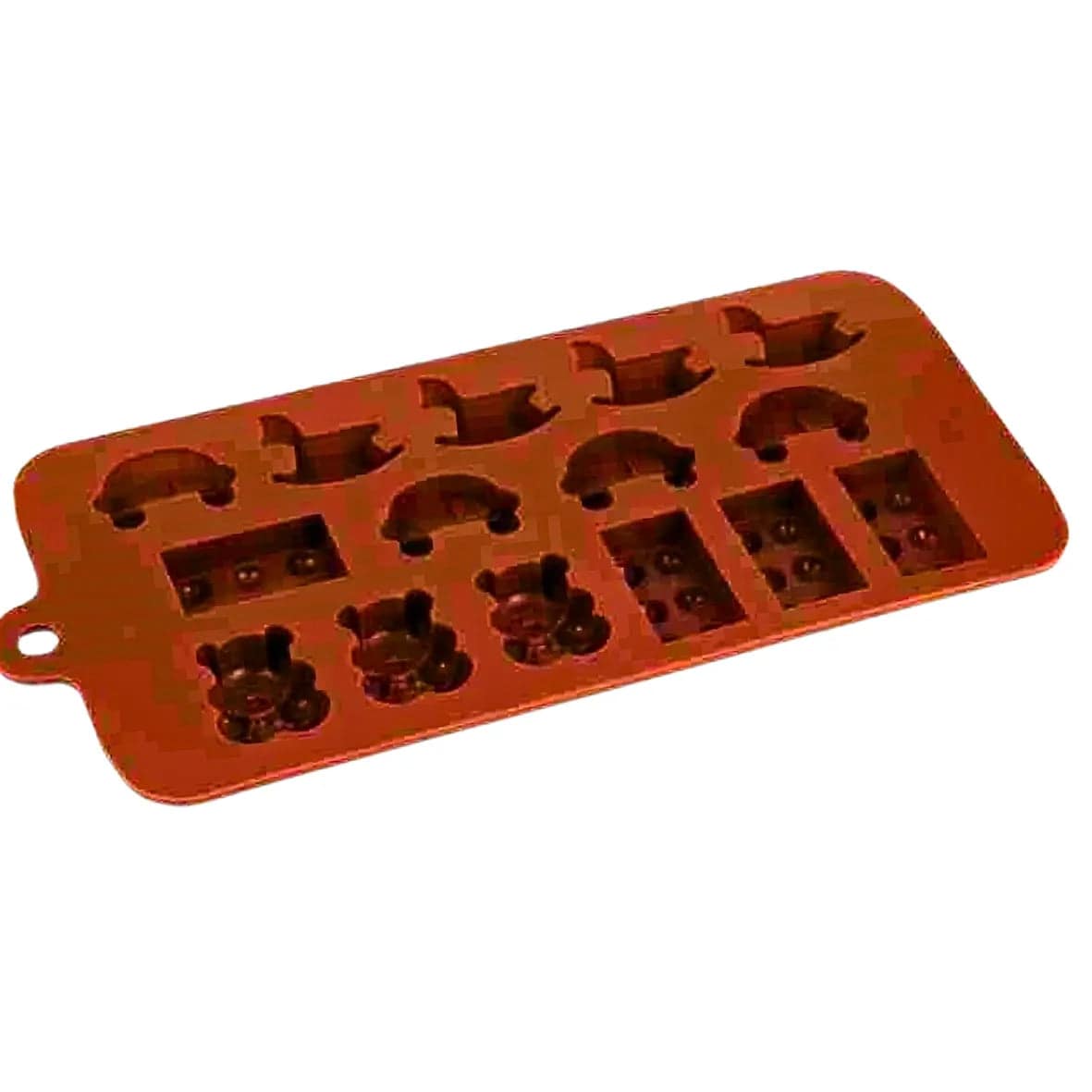 Teddy Bear And Vehicle Shape Silicon Chocolate Mould-15 Cavity - thebakingtools.com