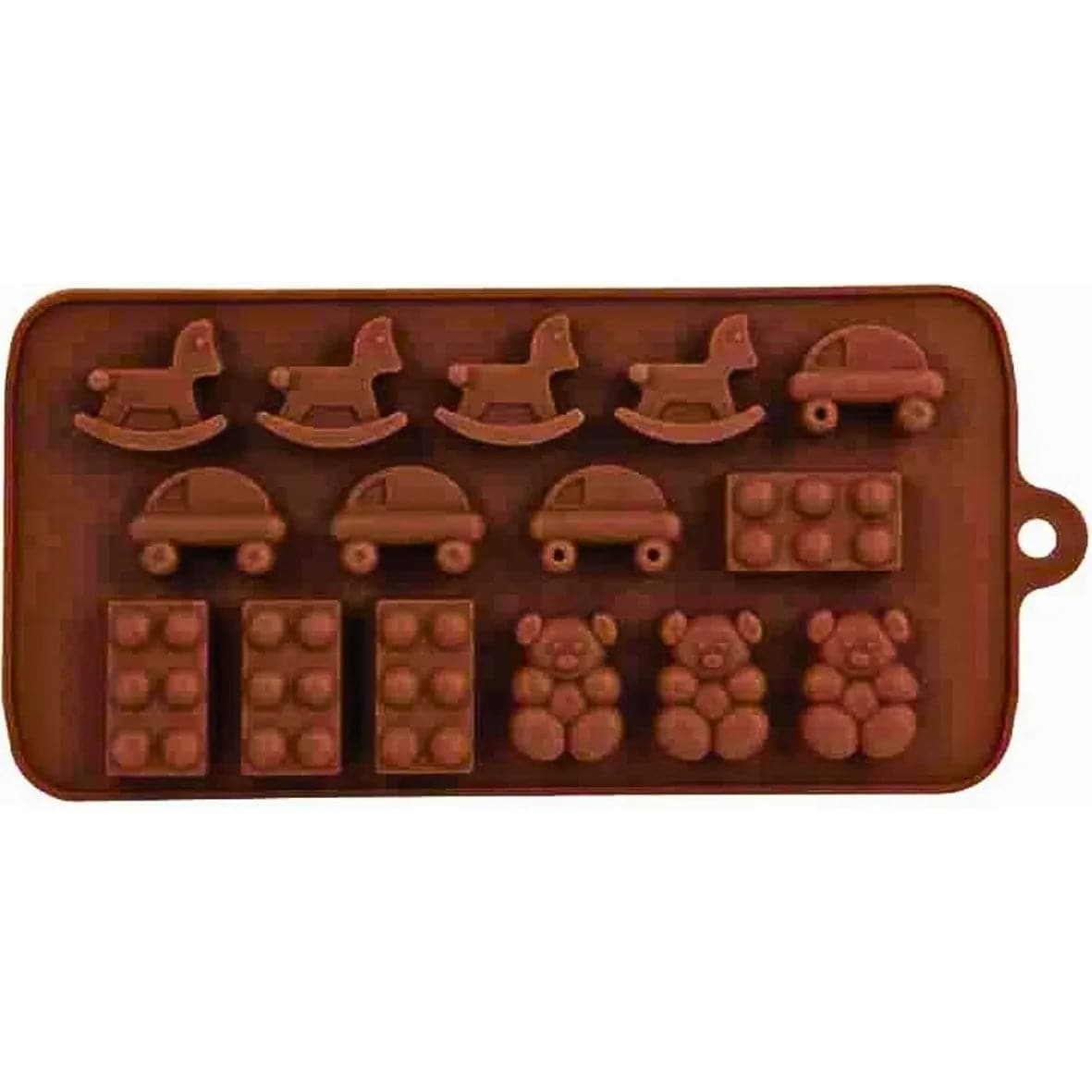 Teddy Bear And Vehicle Shape Silicon Chocolate Mould-15 Cavity - thebakingtools.com