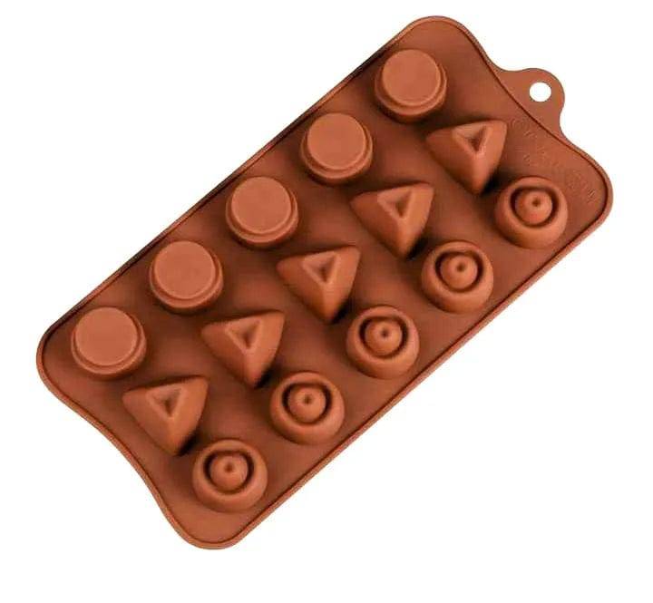 Triangle Shaped Round Shape Silicon Chocolate Mould-15 Cavity - thebakingtools.com