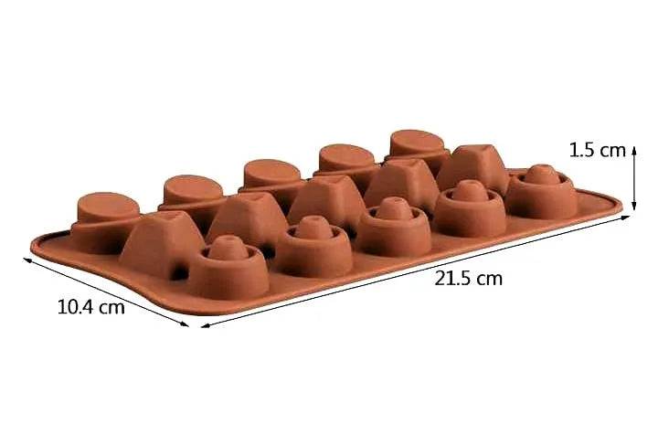 Triangle Shaped Round Shape Silicon Chocolate Mould-15 Cavity - thebakingtools.com