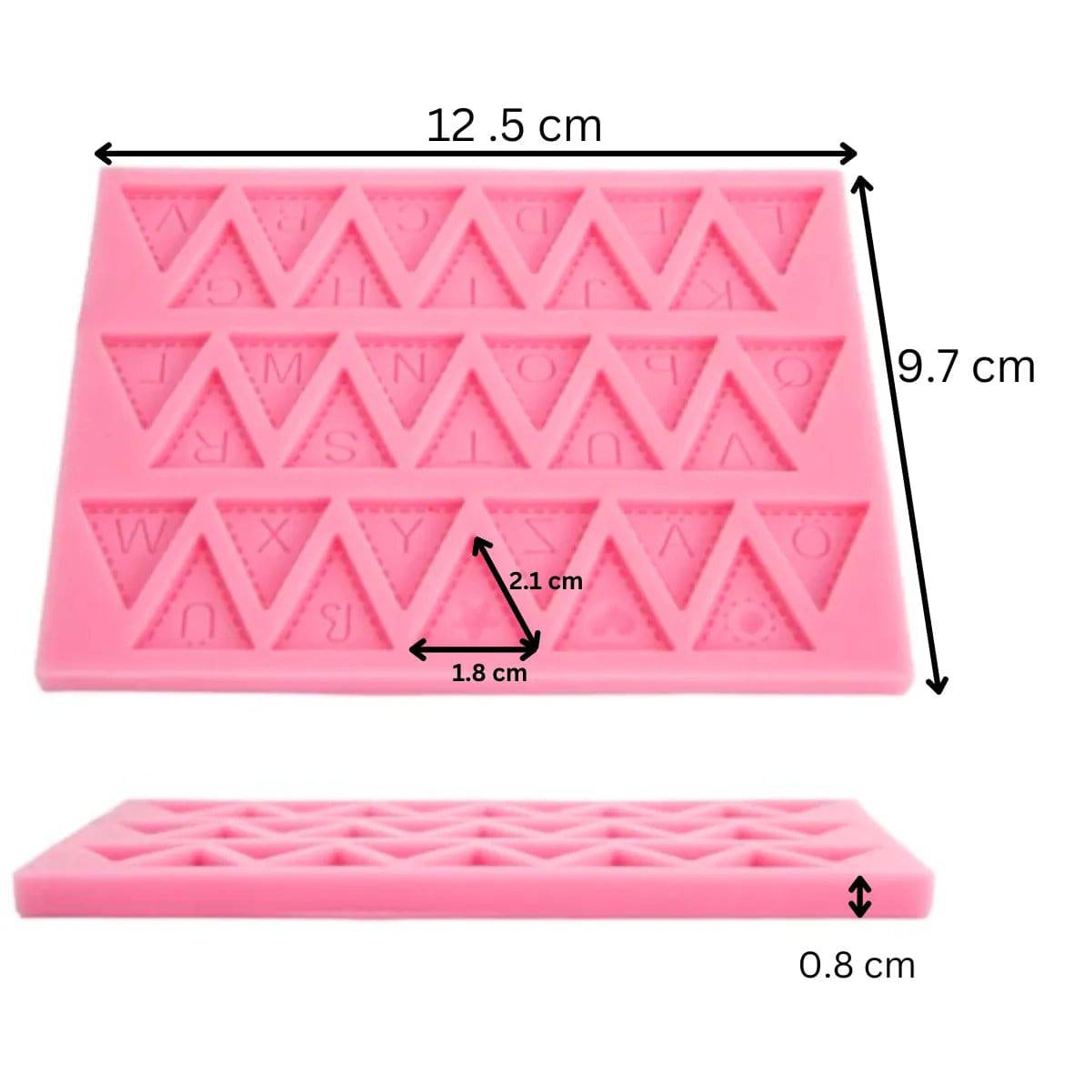 Triangular Letter - Silicone Fondant Gum Paste Mould - thebakingtools.com