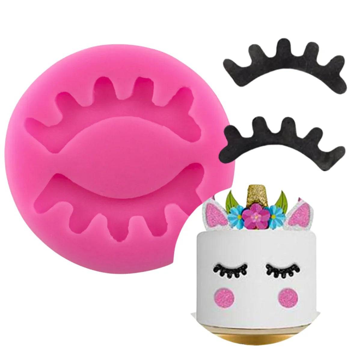 Unicorn Eyelashes Silicone Fondant Gum Paste Mould - thebakingtools.com