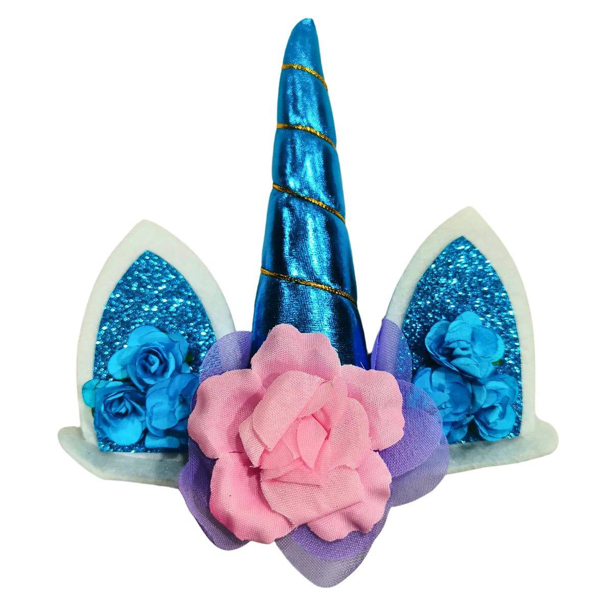 Unicorn Horn Cake Toppers-Blue - thebakingtools.com