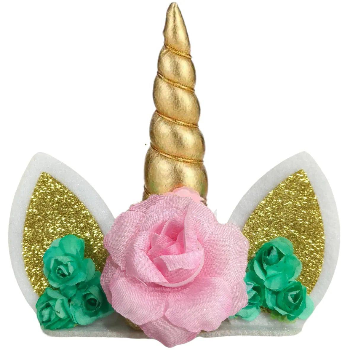 Unicorn Horn Cake Toppers-Golden - thebakingtools.com