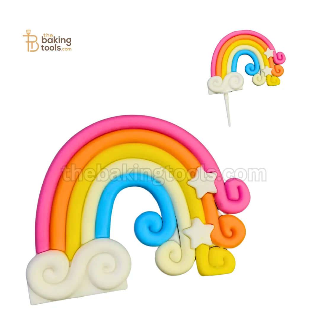 Vibrant Silicone Rainbow Cake Topper _ Multicolour Delight for Baking Bliss - 6 - thebakingtools.com