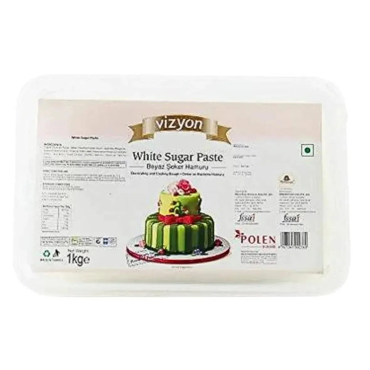 Vizyon Sugar Paste (Fondant)1 kg, White 1000 g - thebakingtools.com