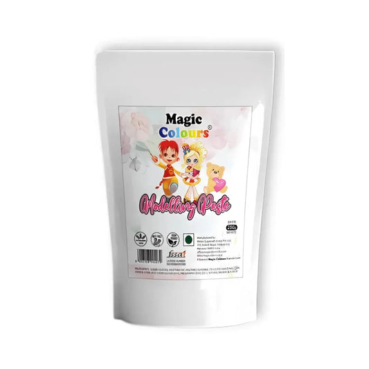 White Colour Modelling Paste For Cakes by Magic Colours 250 Gram - thebakingtools.com