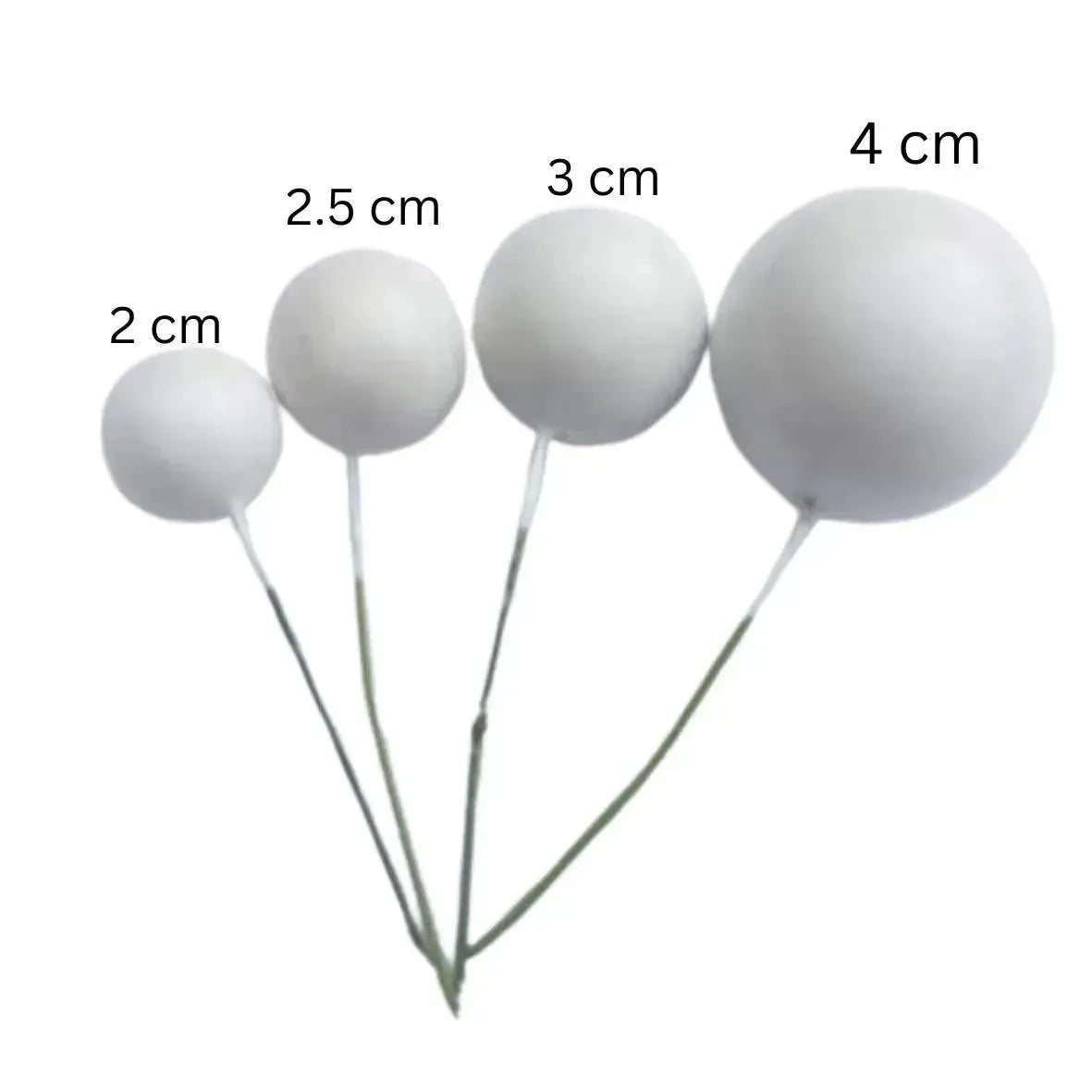 White Faux Ball Cake Topper - Pack of 20 Pieces - thebakingtools.com