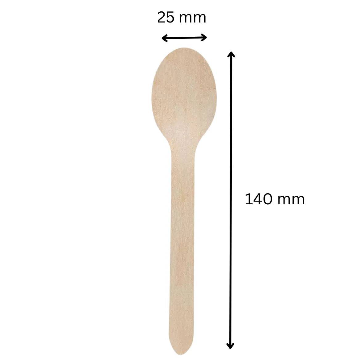 Wooden Spoon 140 mm (Pack of 100) - thebakingtools.com