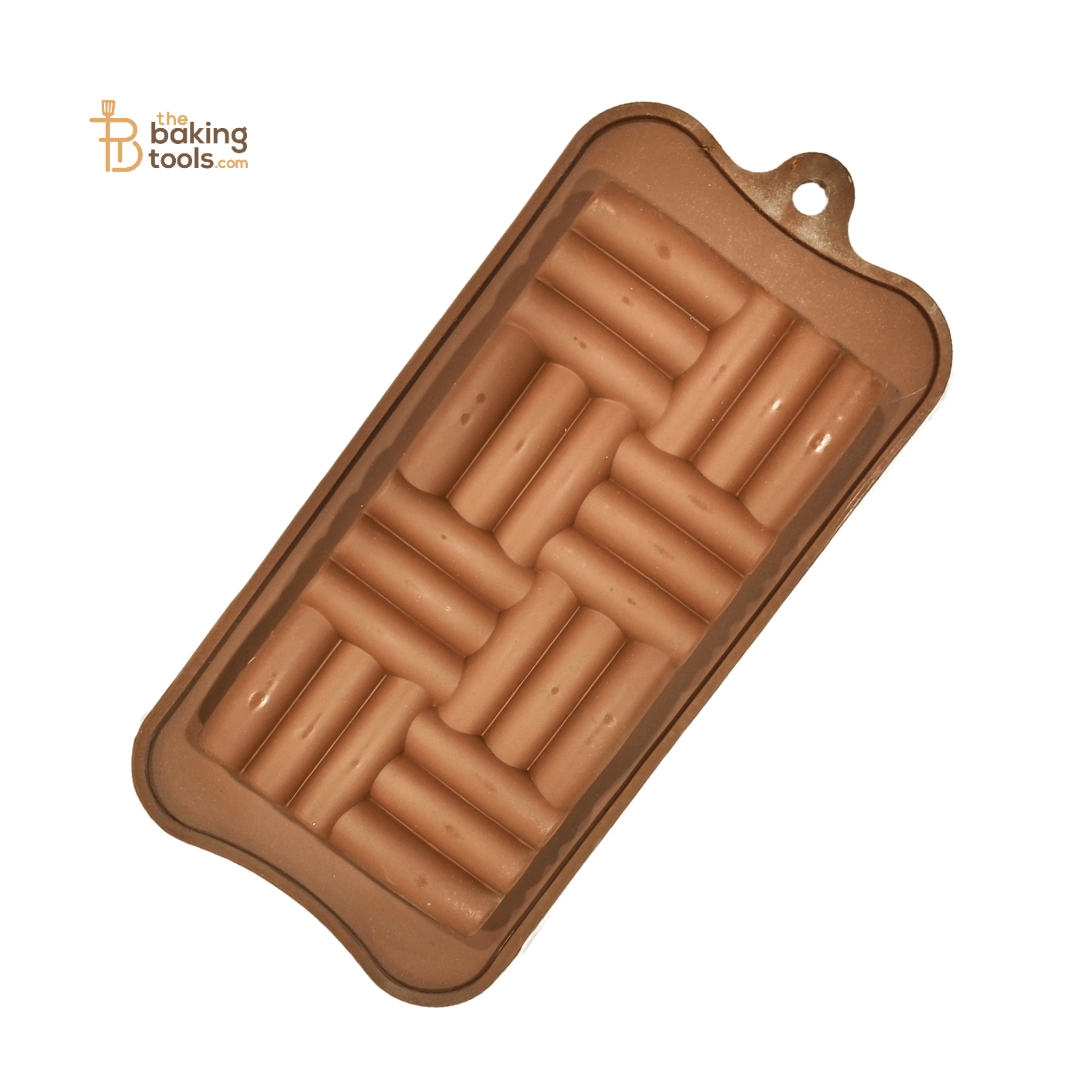 Woven Shaped Silicone Chocolate Bar Mould - thebakingtools.com