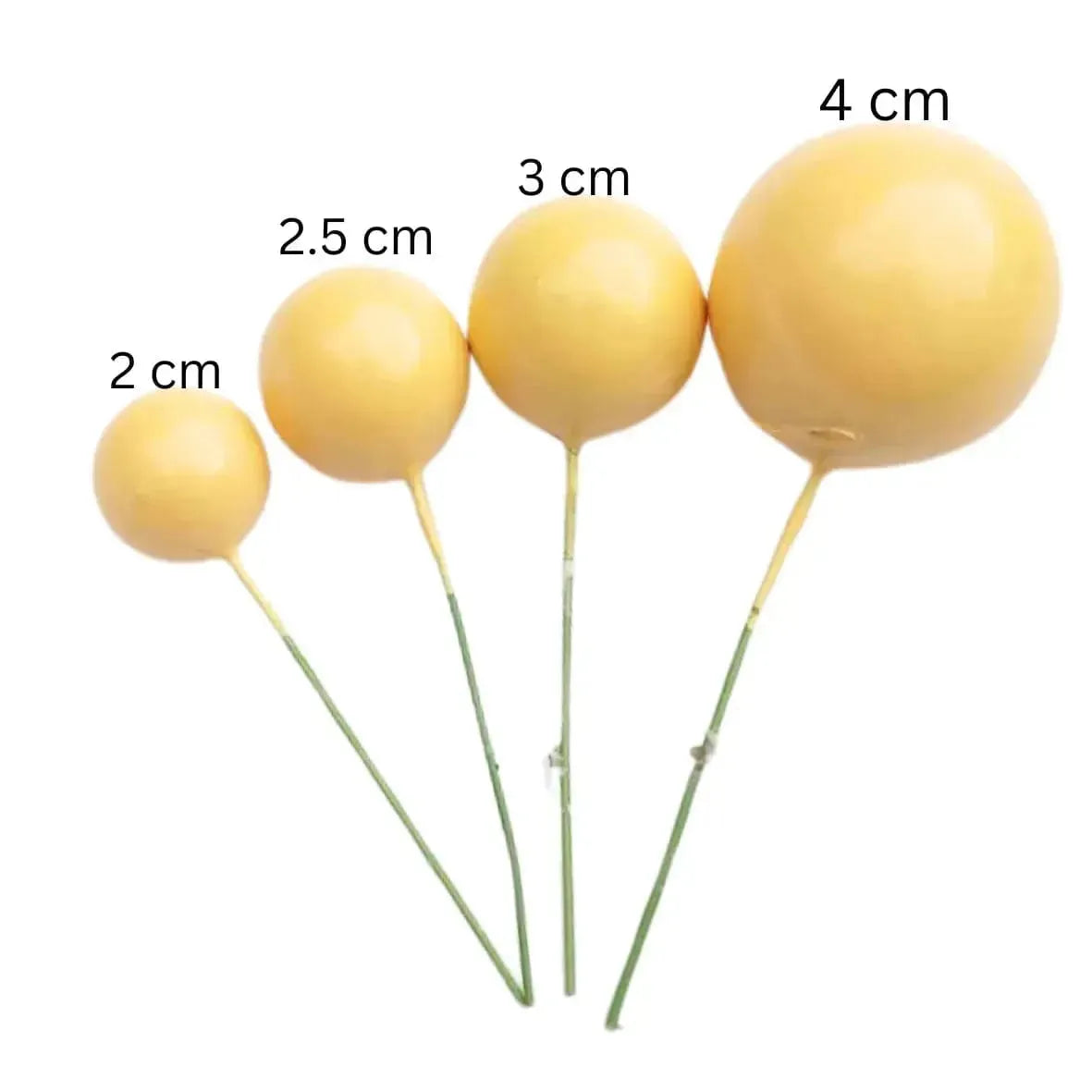 Yellow Faux Ball Cake Topper - Pack of 20 Pieces - thebakingtools.com