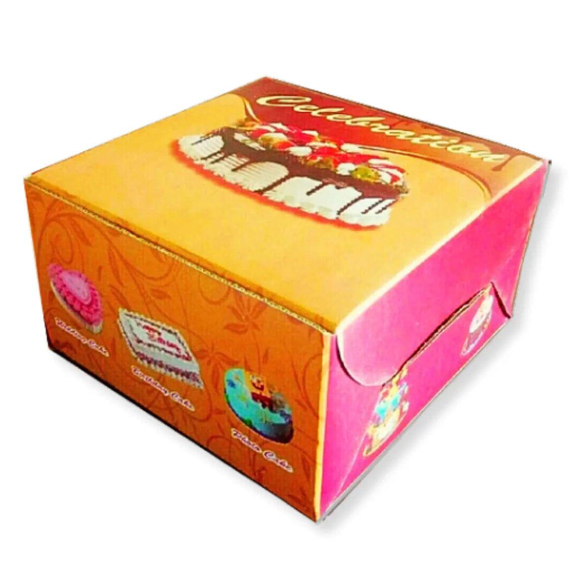 Printed Cake Box Corrugated 1.5kg [12x12x5] Pack of 5 - thebakingtools.com