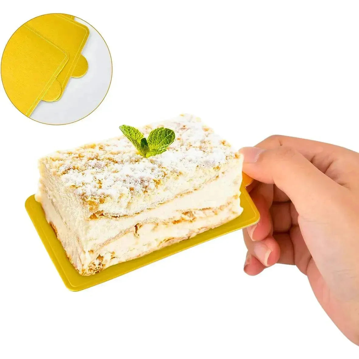 Rectangle Pastry Base (Pack of 100) | For Pastries, Mini Cake, Desserts - thebakingtools.com