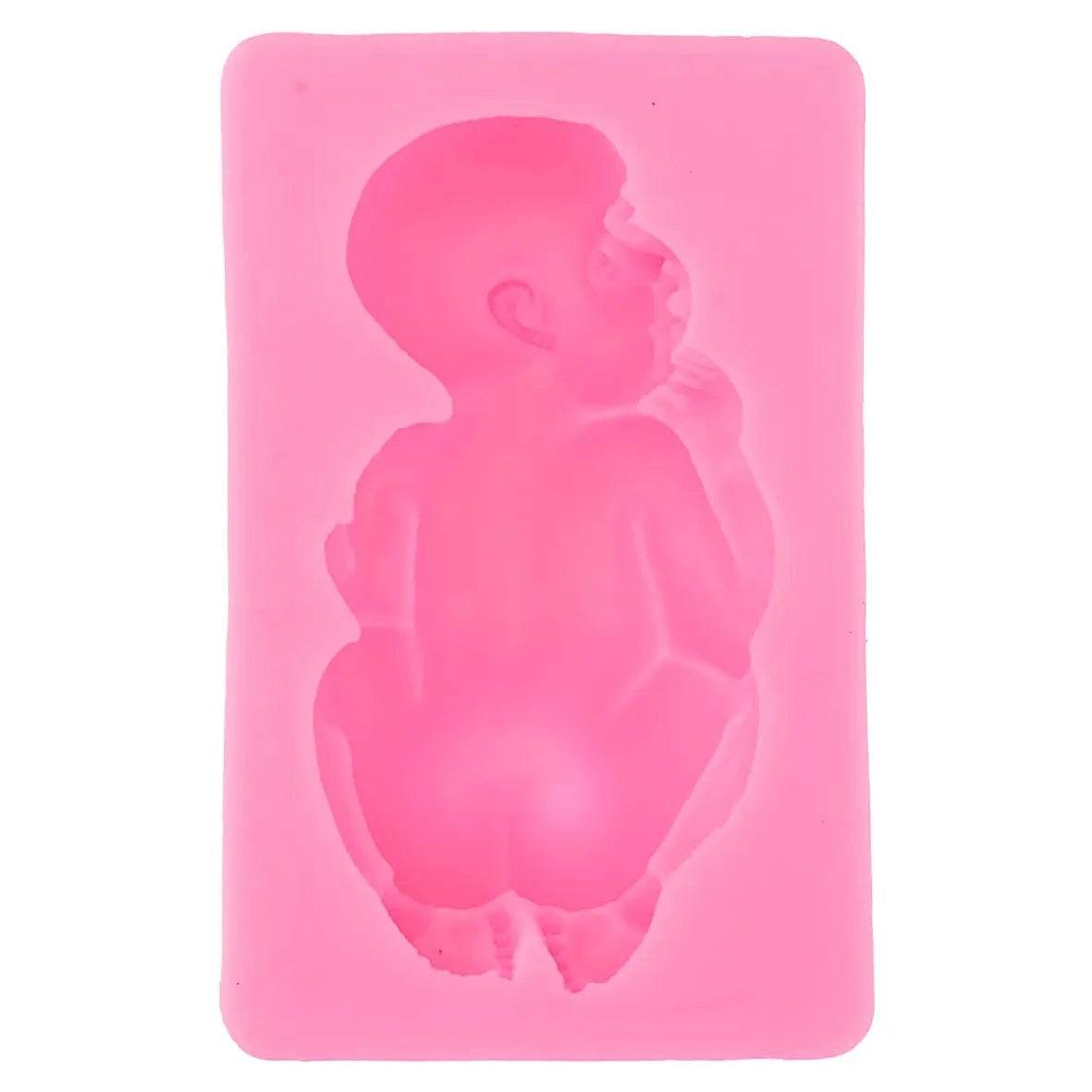 Sleeping Baby Big Silicone Fondant Gum Paste Mould - thebakingtools.com