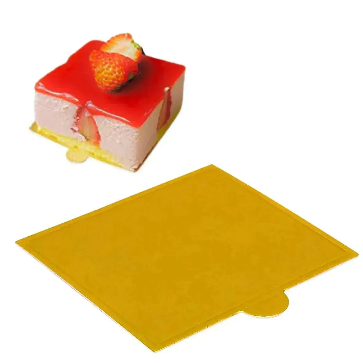 Square Pastry Base (Pack of 100) | For Brownies, Cupcakes, Mini Cakes