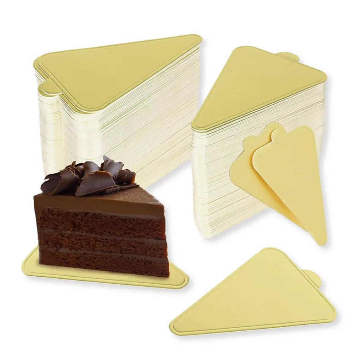 Triangle Pastry Base (Pack of 100) | For Serving Cake Slices - thebakingtools.com