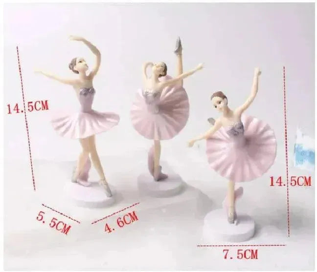 3Pcs Ballerina Dancing Girls Plastic Cake Topper | Dancing Dolls - thebakingtools.com