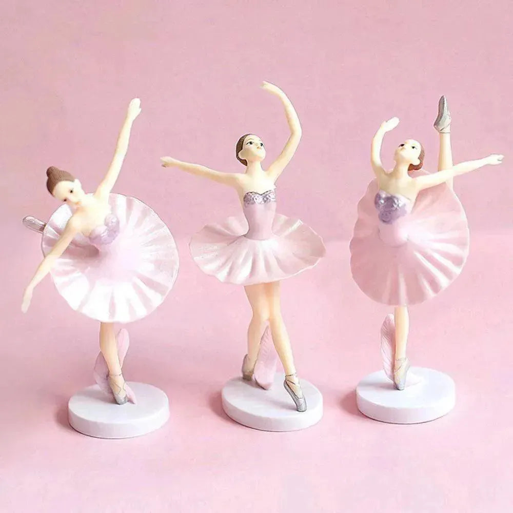 3Pcs Ballerina Dancing Girls Plastic Cake Topper | Dancing Dolls - thebakingtools.com