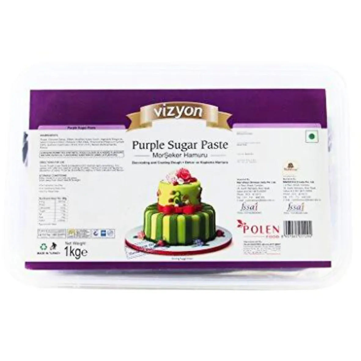 Vizyon Sugar Paste (Fondant) - Purple 1 kg, 1000 g - thebakingtools.com